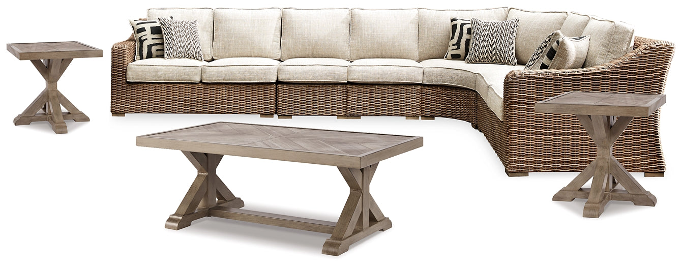 Beachcroft 5-Piece Outdoor Sectional with Coffee Table and 2 End Tables Signature Design by Ashley®