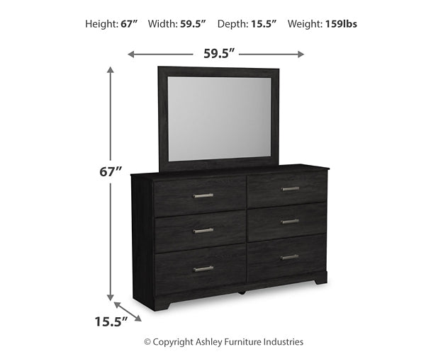 Belachime Twin Panel Bed with Mirrored Dresser Signature Design by Ashley®