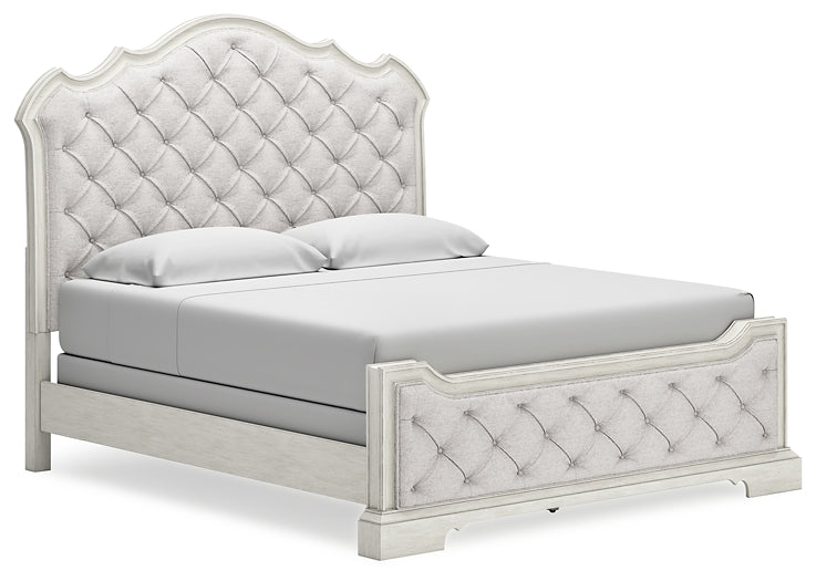 Arlendyne King Upholstered Bed with Mirrored Dresser Signature Design by Ashley®