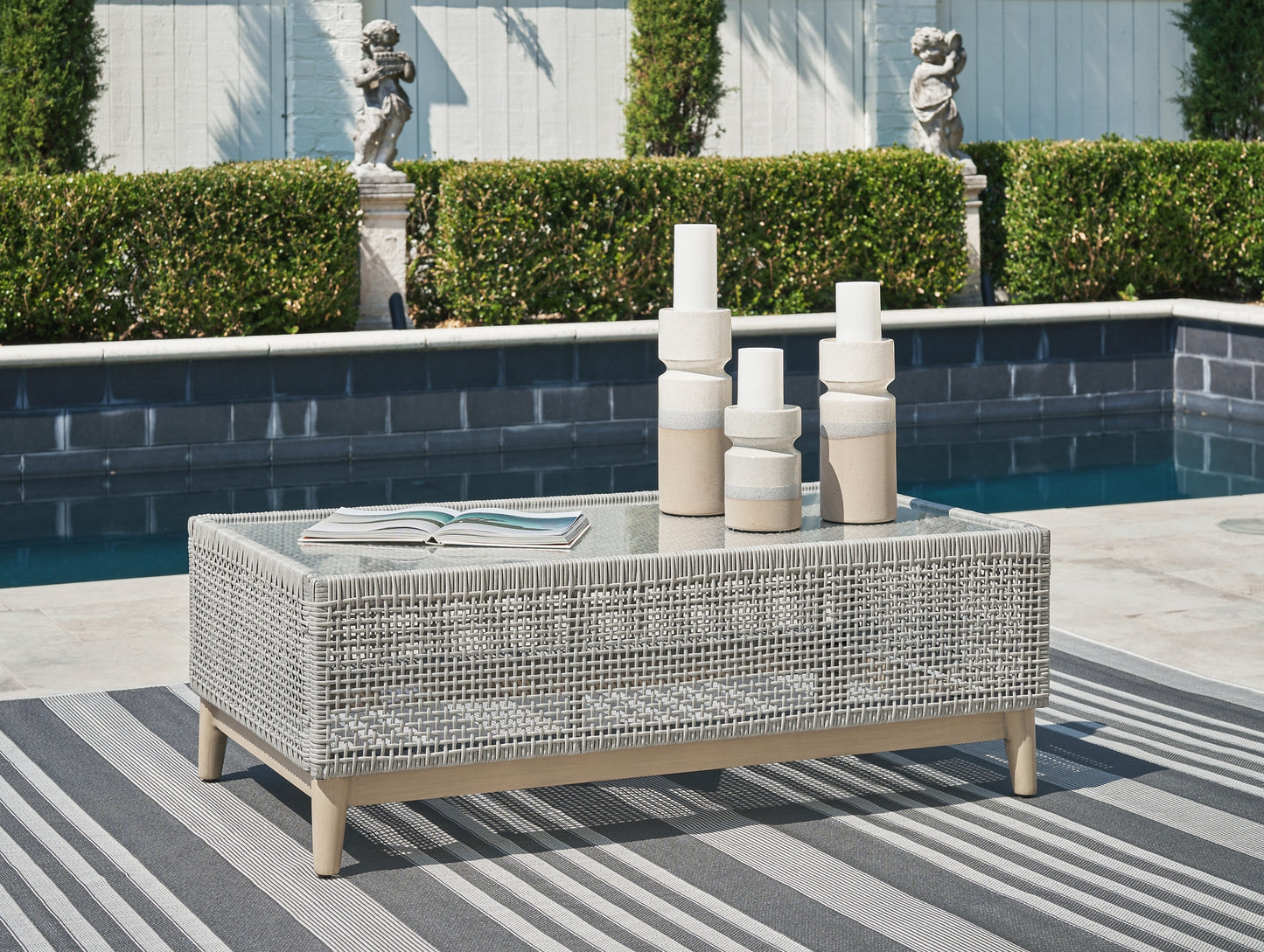 Seton Creek Outdoor Sofa and 2 Chairs with Coffee Table Signature Design by Ashley®
