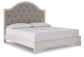 Brollyn California King Upholstered Panel Bed with Mirrored Dresser Signature Design by Ashley®