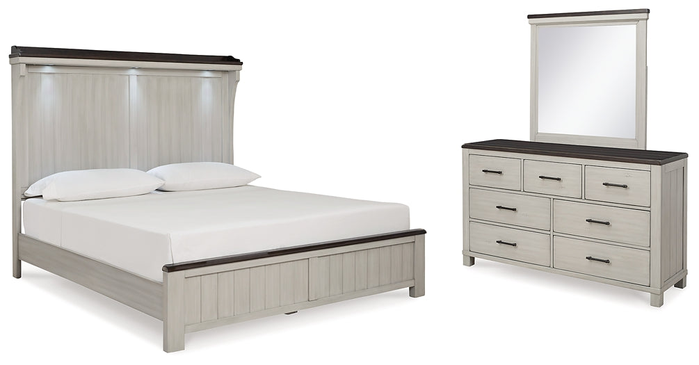 Darborn California King Panel Bed with Mirrored Dresser Signature Design by Ashley®