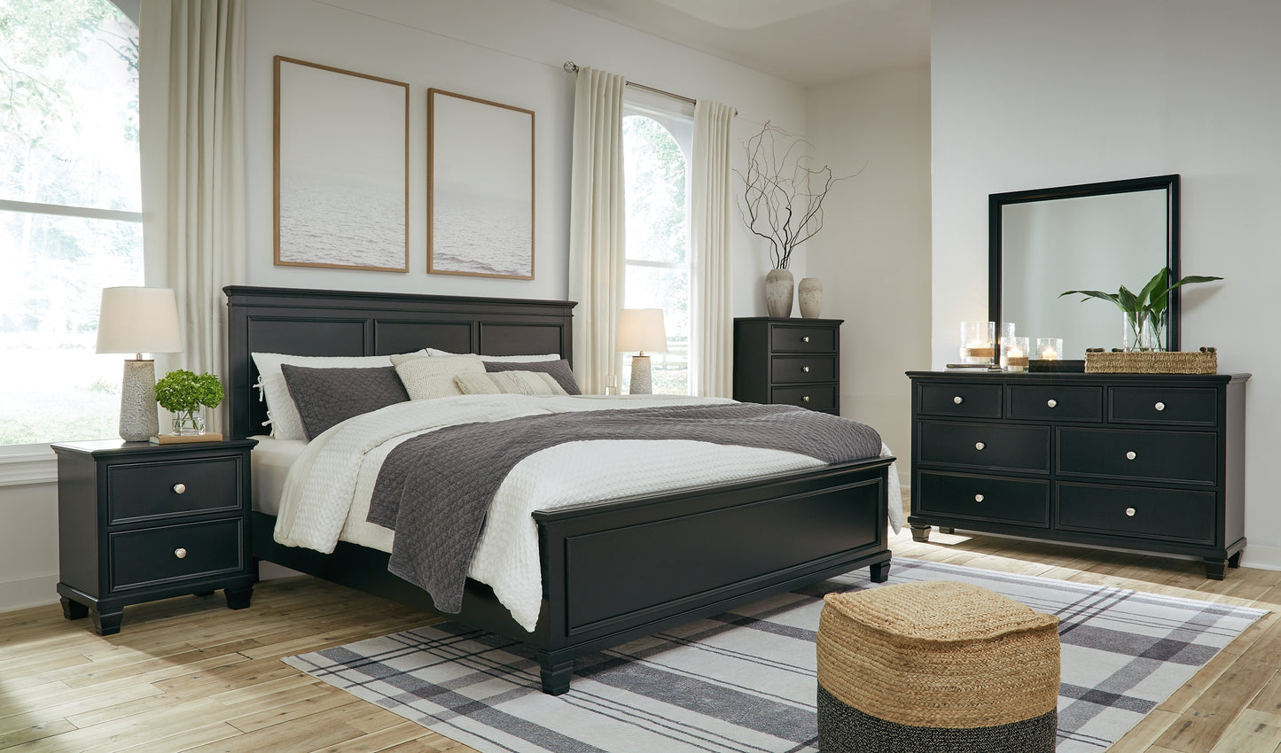 Lanolee King Panel Bed with Mirrored Dresser, Chest and 2 Nightstands Signature Design by Ashley®