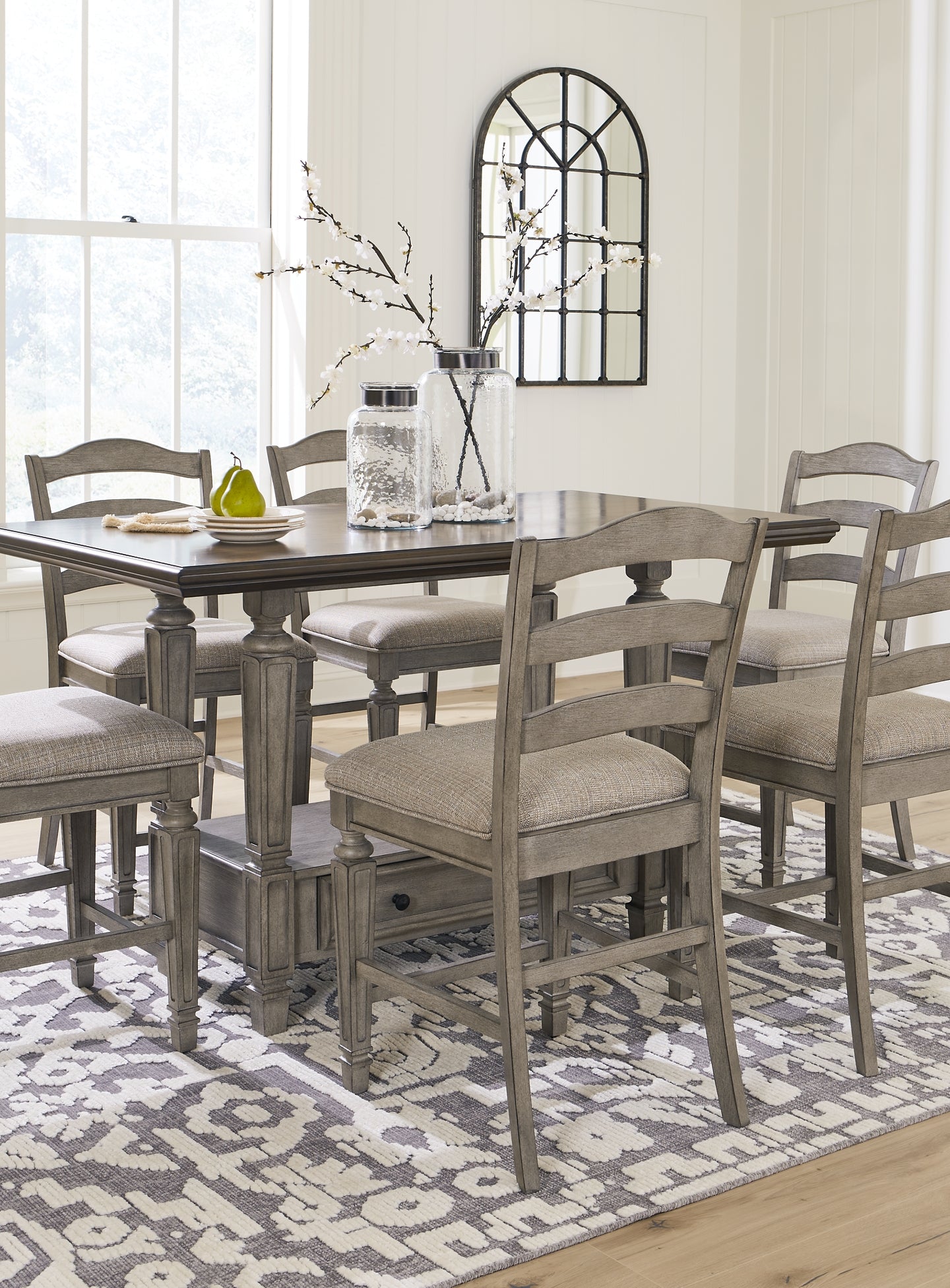 Lodenbay Counter Height Dining Table and 6 Barstools Signature Design by Ashley®