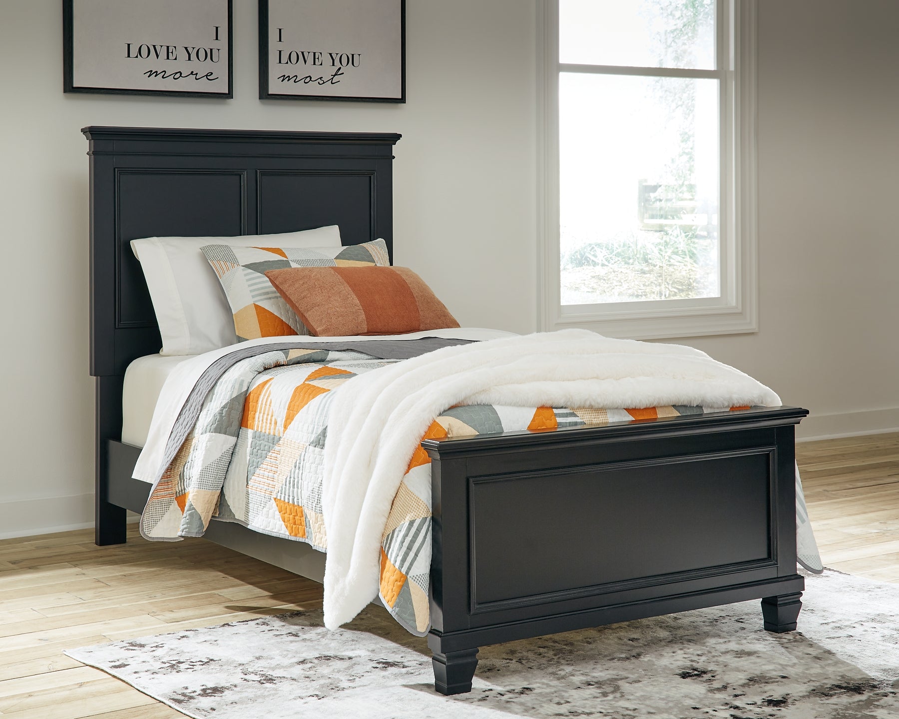 Lanolee Twin Panel Bed with Mirrored Dresser and 2 Nightstands Signature Design by Ashley®