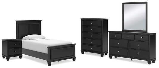 Lanolee Twin Panel Bed with Mirrored Dresser, Chest and Nightstand Signature Design by Ashley®