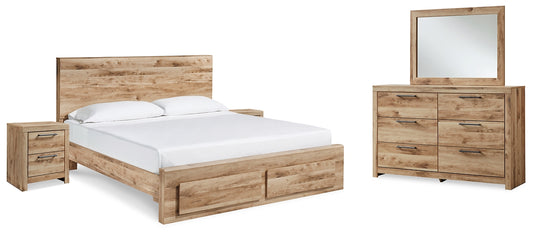Hyanna Queen Panel Storage Bed with Mirrored Dresser and 2 Nightstands Signature Design by Ashley®