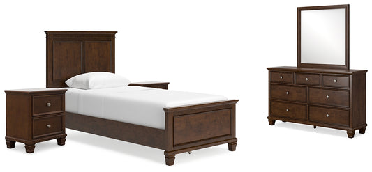 Danabrin Twin Panel Bed with Mirrored Dresser and 2 Nightstands Signature Design by Ashley®
