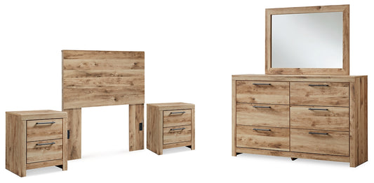 Hyanna Twin Panel Headboard with Mirrored Dresser and 2 Nightstands Signature Design by Ashley®
