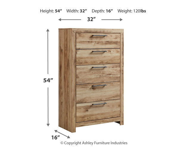 Hyanna Twin Panel Bed with Storage with Mirrored Dresser and Chest Signature Design by Ashley®