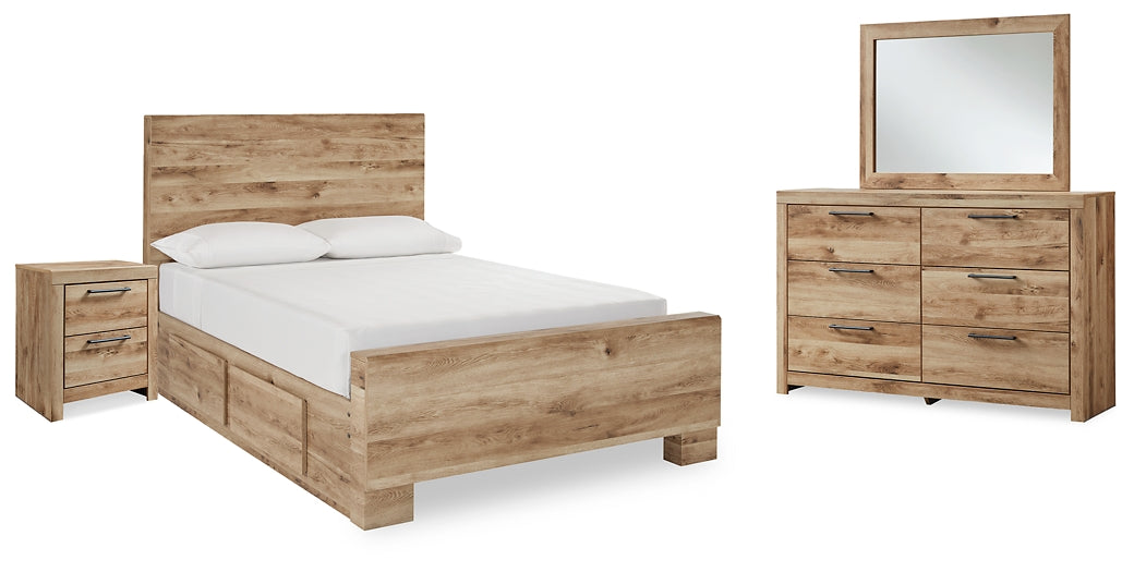 Hyanna Full Panel Bed with Storage with Mirrored Dresser and Nightstand Signature Design by Ashley®