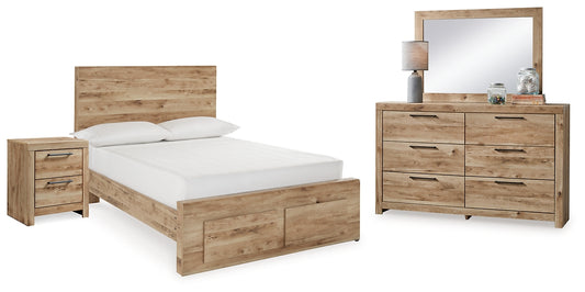 Hyanna Full Panel Storage Bed with Mirrored Dresser and Nightstand Signature Design by Ashley®