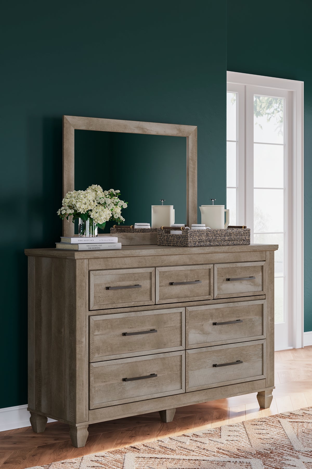 Yarbeck King Panel Bed with Mirrored Dresser, Chest and Nightstand Signature Design by Ashley®