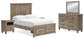 Yarbeck Queen Panel Bed with Storage with Mirrored Dresser and 2 Nightstands Signature Design by Ashley®