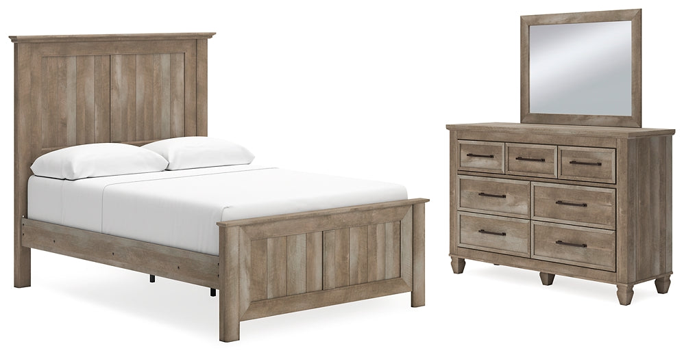 Yarbeck Queen Panel Bed with Mirrored Dresser Signature Design by Ashley®