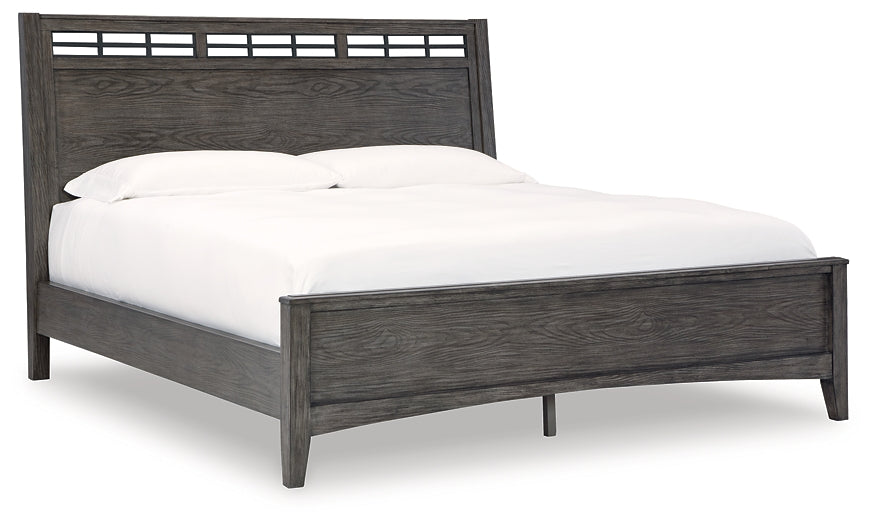 Montillan California King Panel Bed with Mirrored Dresser and 2 Nightstands Signature Design by Ashley®