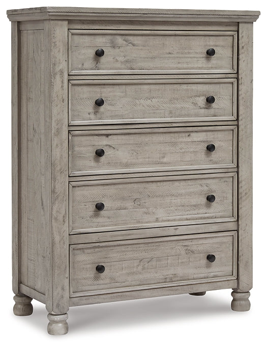 Harrastone California King Panel Bed with Mirrored Dresser, Chest and Nightstand Millennium® by Ashley