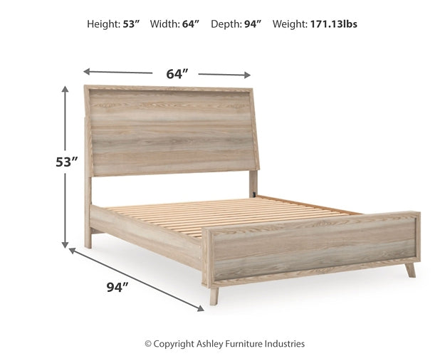 Hasbrick Queen Panel Bed with Mirrored Dresser Signature Design by Ashley®
