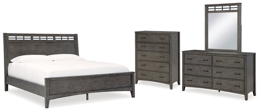 Montillan Queen Panel Bed with Mirrored Dresser and Chest Signature Design by Ashley®
