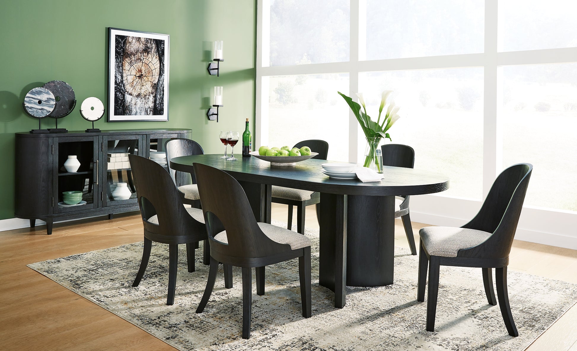 Rowanbeck Dining Table and 6 Chairs Signature Design by Ashley®