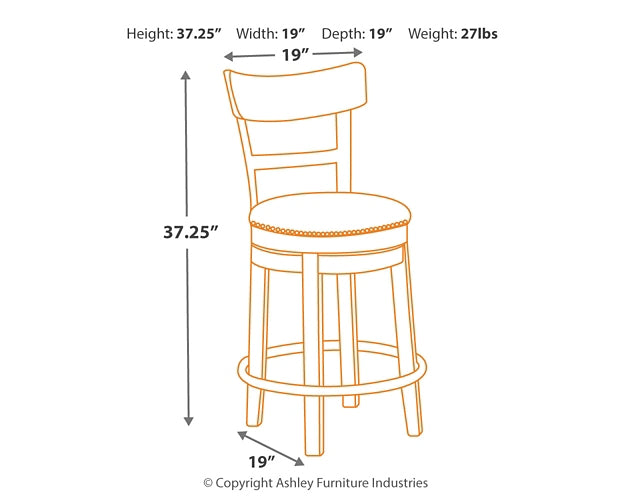 Pinnadel Counter Height Bar Stool (Set of 2) Signature Design by Ashley®