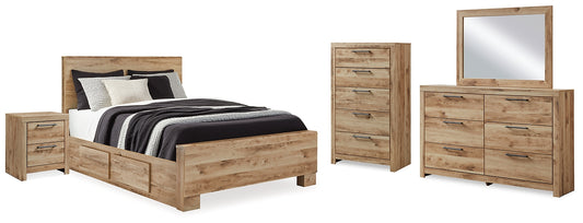 Hyanna Queen Panel Bed with Storage with Mirrored Dresser, Chest and Nightstand Signature Design by Ashley®